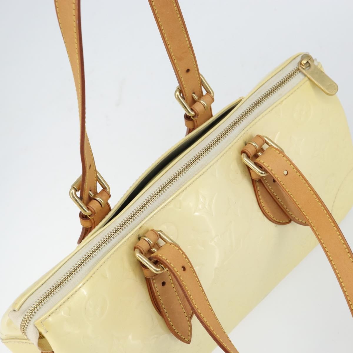 Louis Vuitton Rosewood Avenue Handbag Monogram Vernis Beige Patent_Leather Handbag (Pre-Owned)