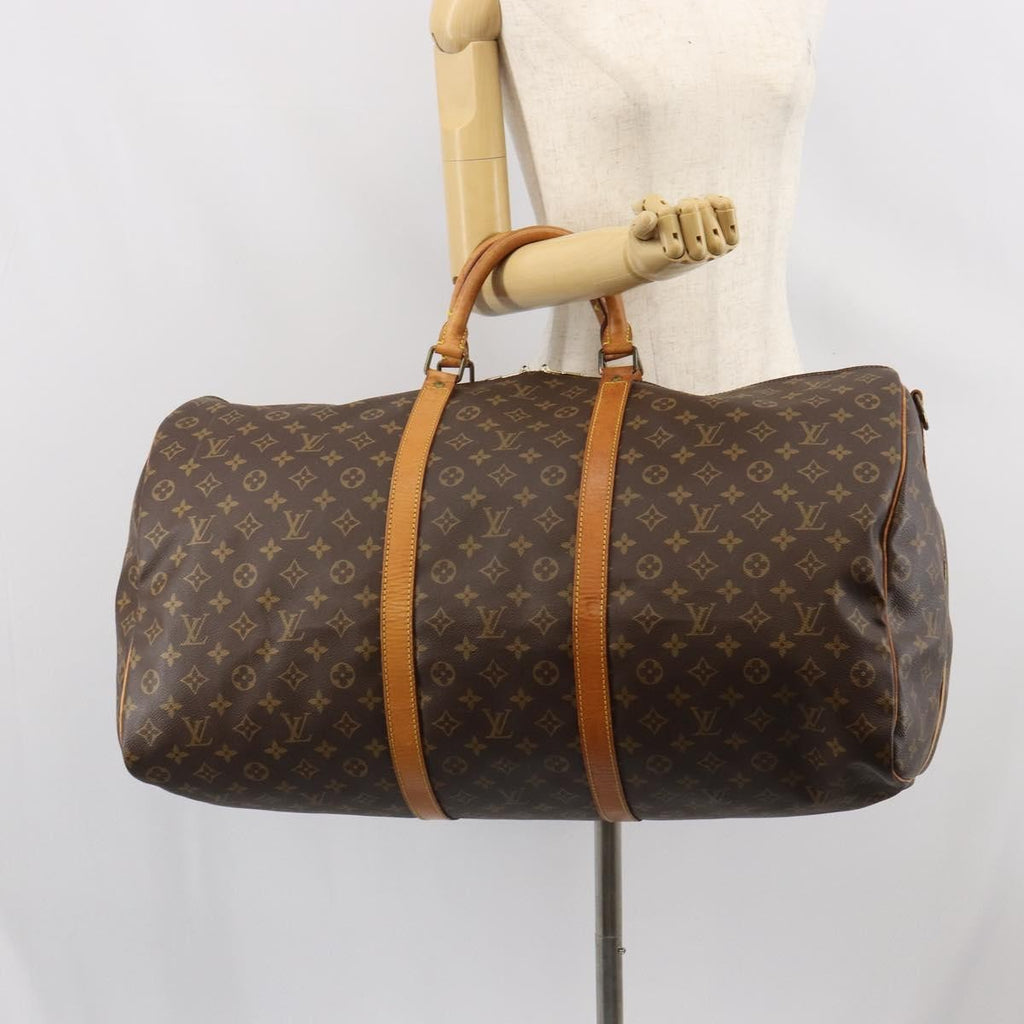 Louis Vuitton Keepall Bandouliere Bag Monogram Canvas Brown Canvas Travel Bag Bag (Pre-Owned)
