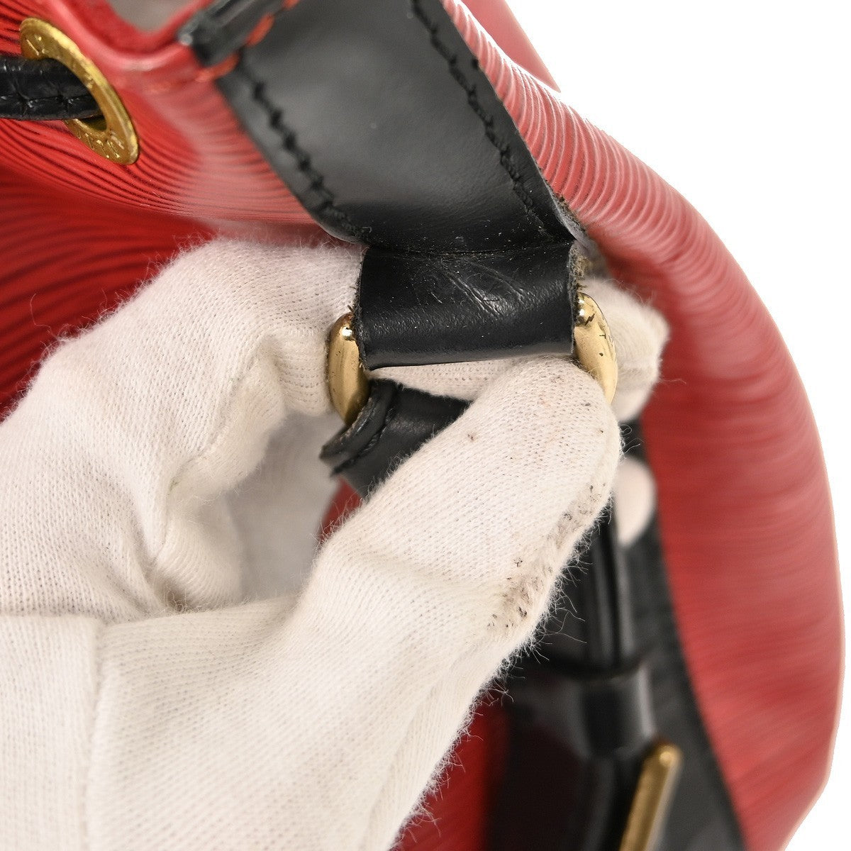 Louis Vuitton Bicolor Petit Noe Handbag Epi Leather Red Leather Shoulder Bag Bag (Pre-Owned)