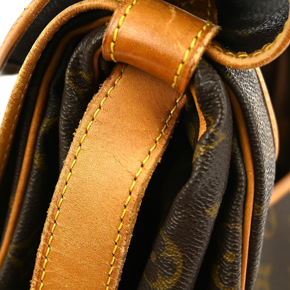 Louis Vuitton Saumur Handbag Monogram Canvas Brown Canvas Shoulder Bag Bag (Pre-Owned)