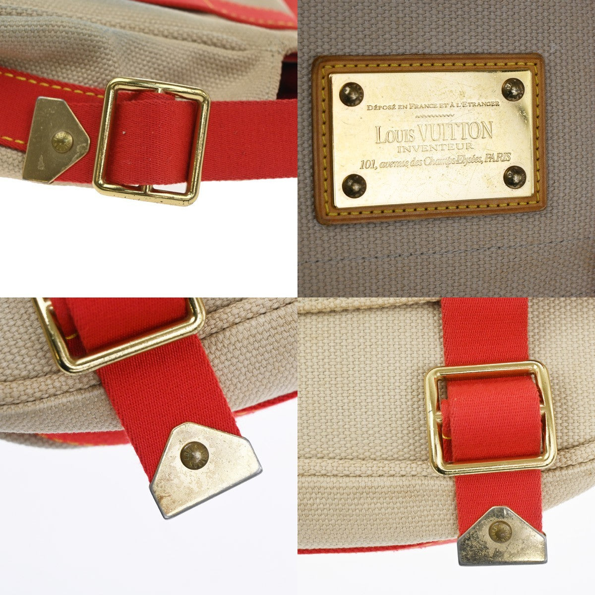 Louis Vuitton Antigua Besace Messenger Bag Canvas Beige Canvas Shoulder Bag Bag (Pre-Owned)
