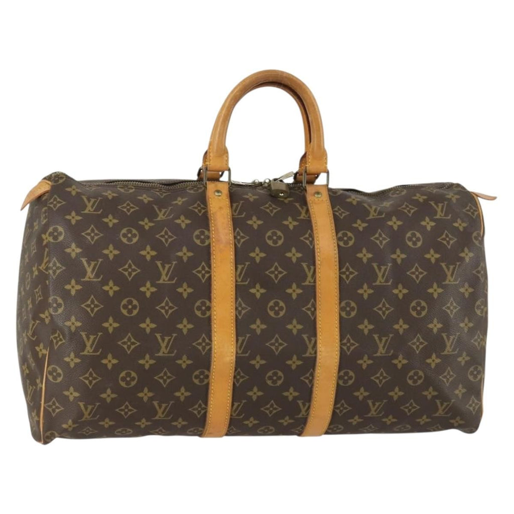 Louis Vuitton Keepall Bag Monogram Canvas Brown Canvas Travel Bag Bag (Pre-Owned)