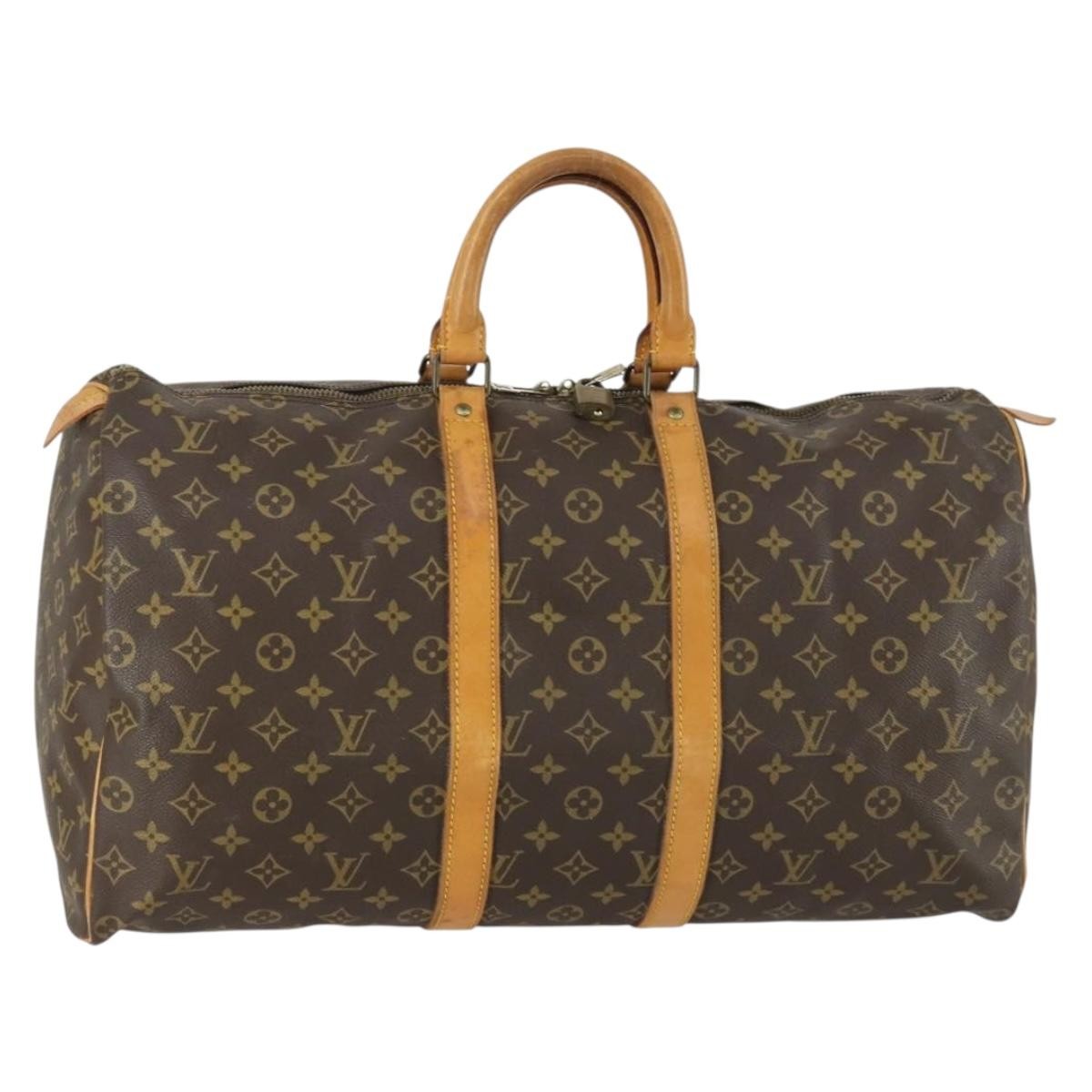 Louis Vuitton Keepall Bag Monogram Canvas Brown Canvas Travel Bag Bag (Pre-Owned)