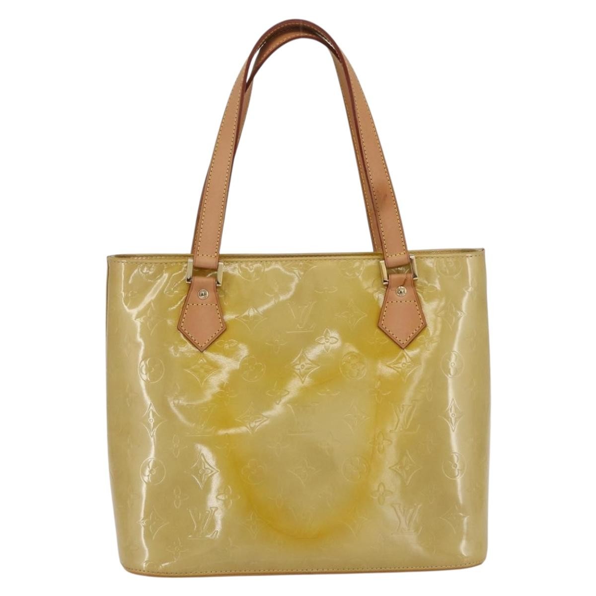 Louis Vuitton Houston Handbag Monogram Vernis Beige Patent_Leather Handbag (Pre-Owned)