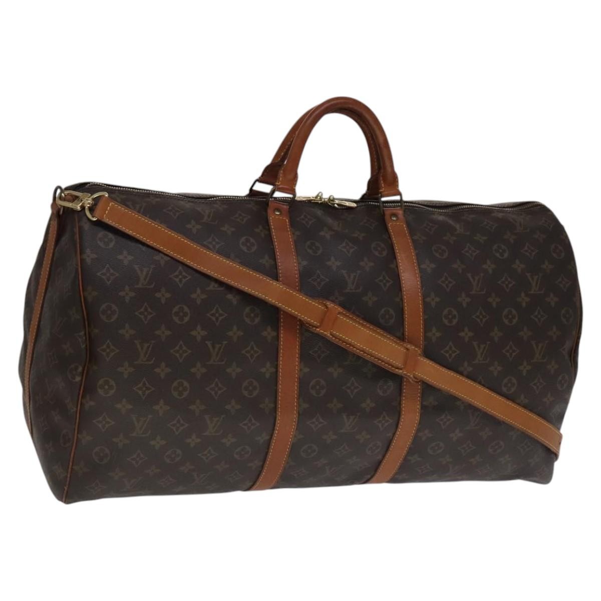 Louis Vuitton Keepall Bandouliere Bag Monogram Canvas Brown Canvas Bag (Pre-Owned)