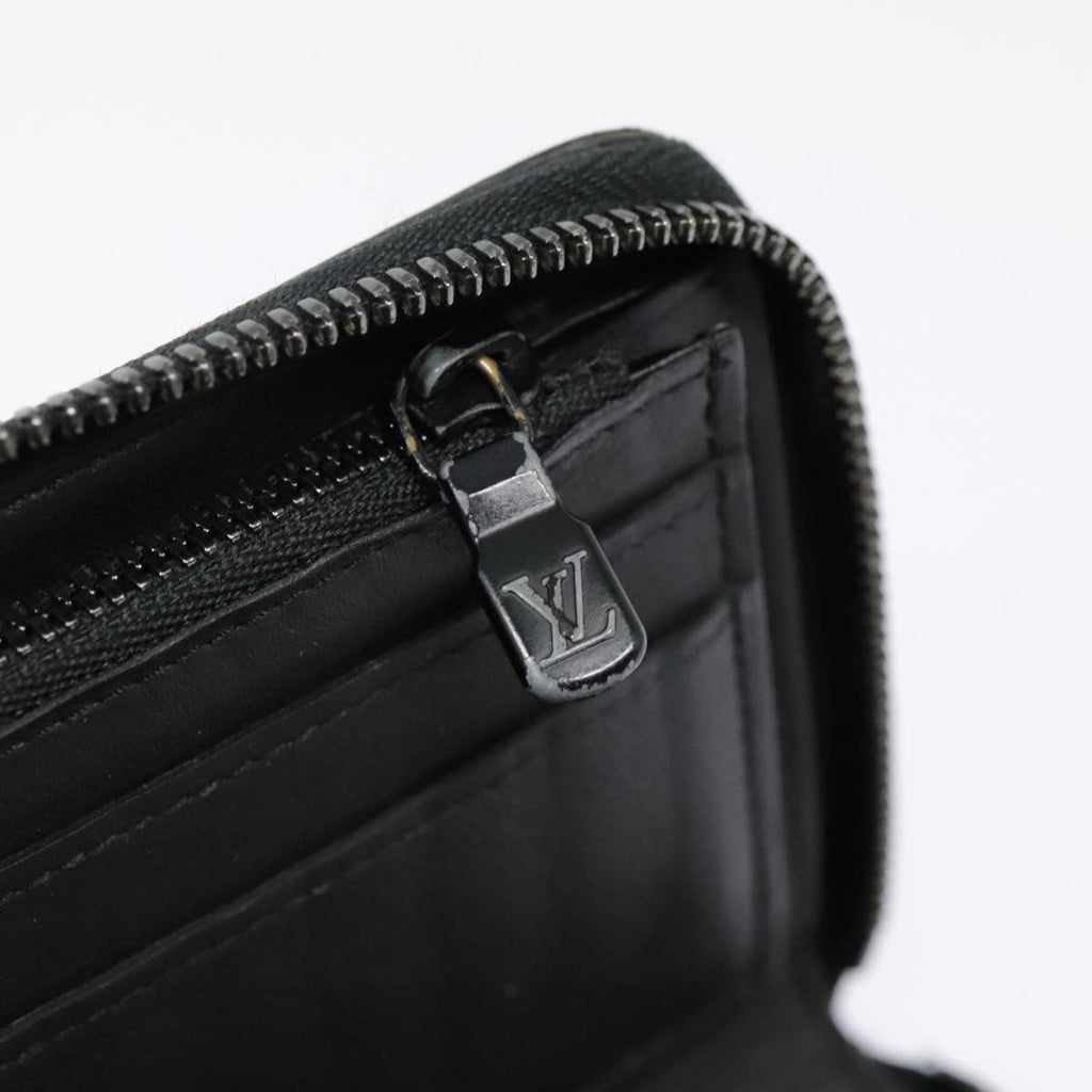 Louis Vuitton Zippy Wallet Vertical Monogram Shadow Leather Black Leather Wallets Accessory (Pre-Owned)