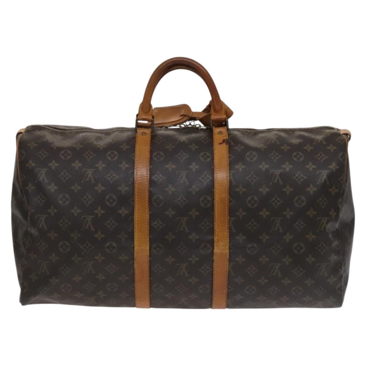 Louis Vuitton Keepall Bag Monogram Canvas Brown Canvas Bag (Pre-Owned)