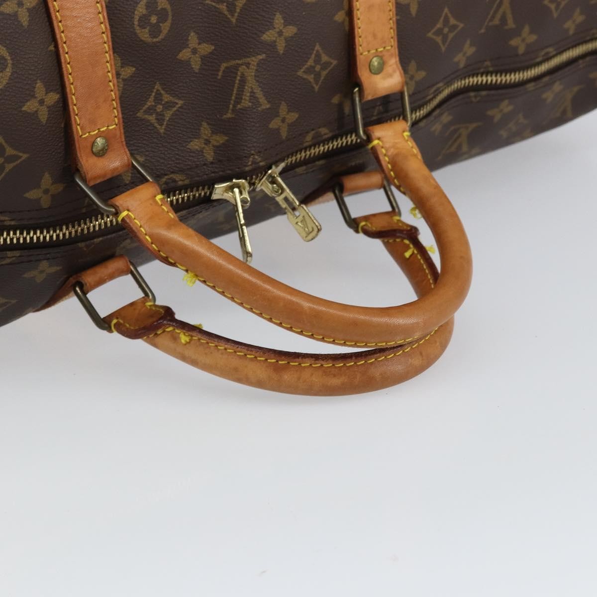 Louis Vuitton Keepall Bandouliere Bag Monogram Canvas Brown Canvas Travel Bag Bag (Pre-Owned)