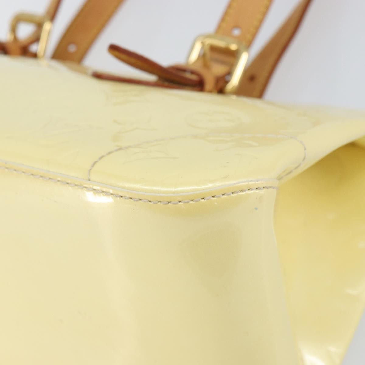 Louis Vuitton Rosewood Avenue Handbag Monogram Vernis Beige Patent_Leather Handbag (Pre-Owned)
