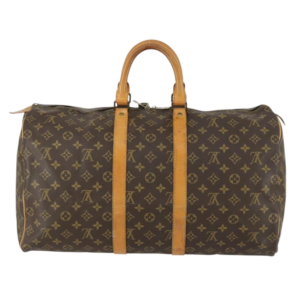 Louis Vuitton Keepall Bag Monogram Canvas Brown Canvas Travel Bag Bag (Pre-Owned)