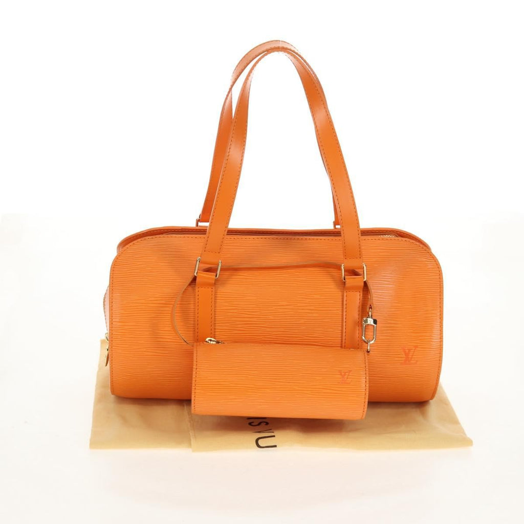 Louis Vuitton Soufflot Handbag Epi Leather Orange Leather Handbag (Pre-Owned)