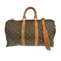 Louis Vuitton Keepall Bandouliere Bag Monogram Canvas Brown Canvas Travel Bag Bag (Pre-Owned)