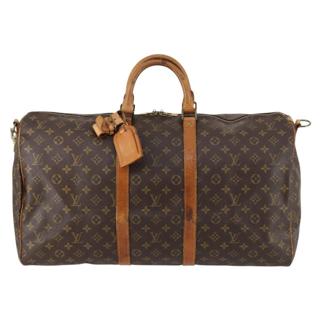 Louis Vuitton Keepall Bandouliere Bag Monogram Canvas Brown Canvas Travel Bag Bag (Pre-Owned)