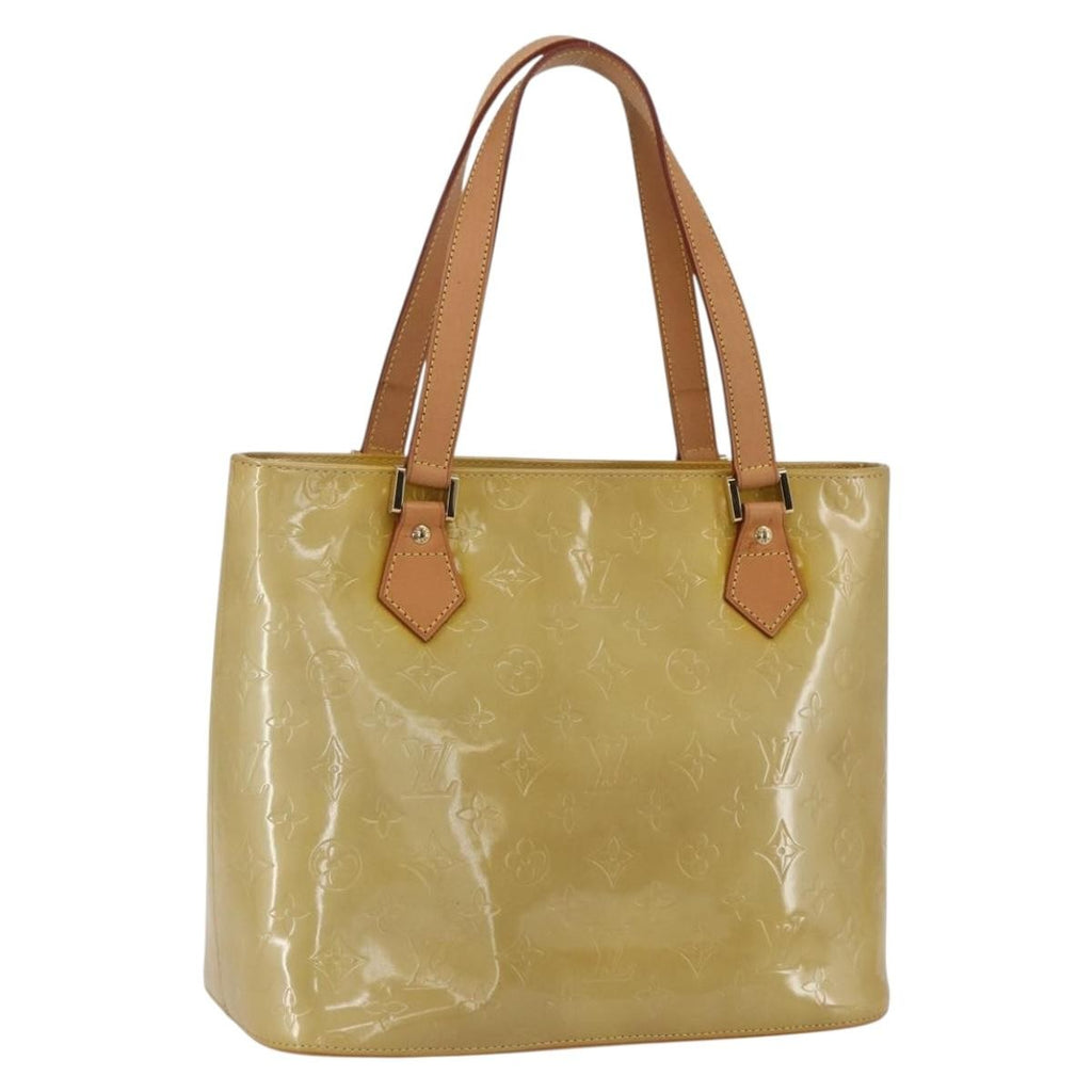 Louis Vuitton Houston Handbag Monogram Vernis Beige Patent_Leather Handbag (Pre-Owned)