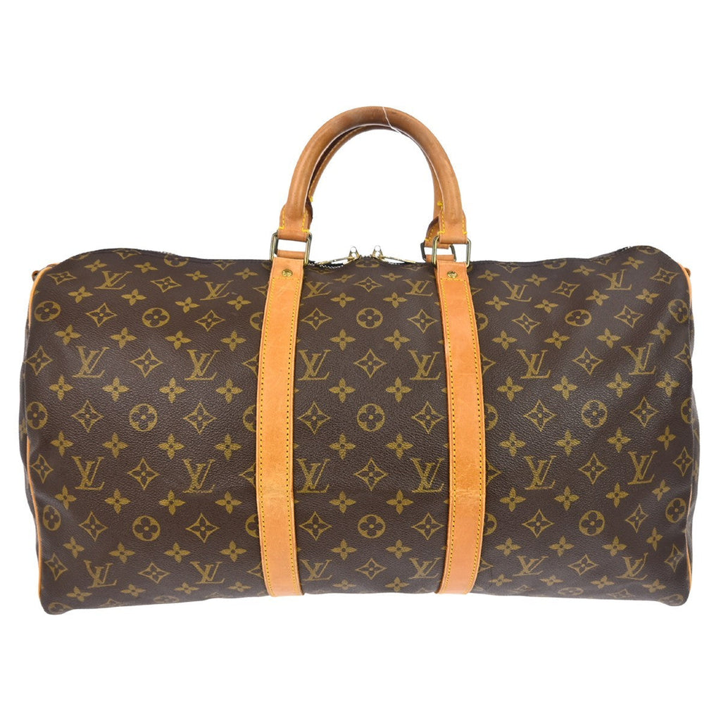Louis Vuitton Keepall Bandouliere Bag Monogram Canvas Brown Canvas Travel Bag Bag (Pre-Owned)
