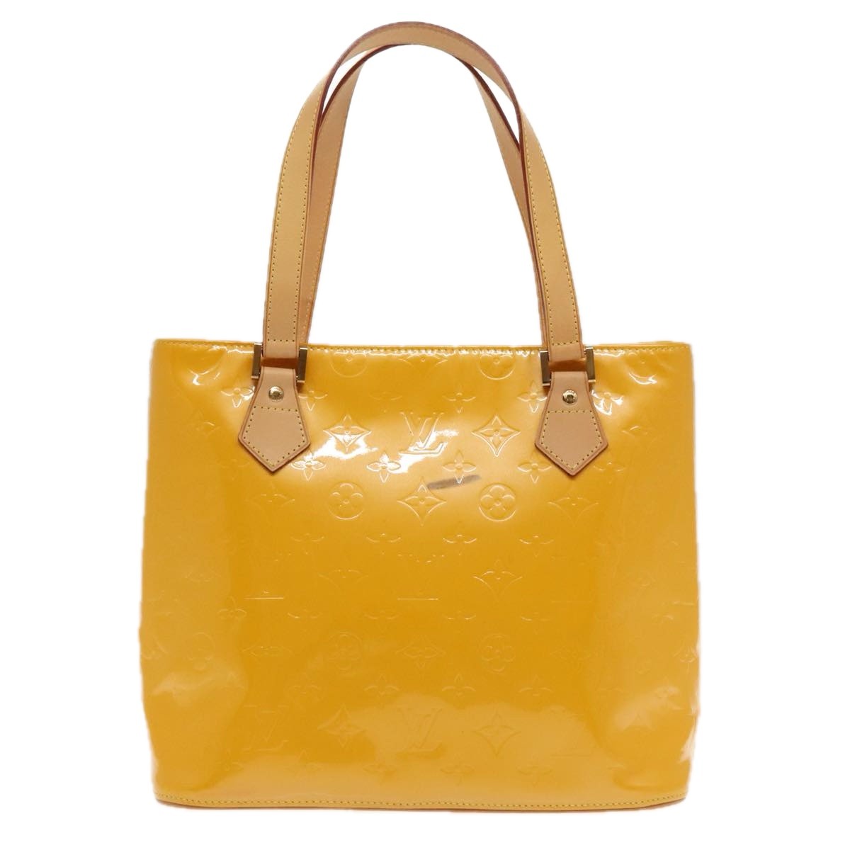 Louis Vuitton Houston Handbag Monogram Vernis Yellow Patent_Leather Bag (Pre-Owned)