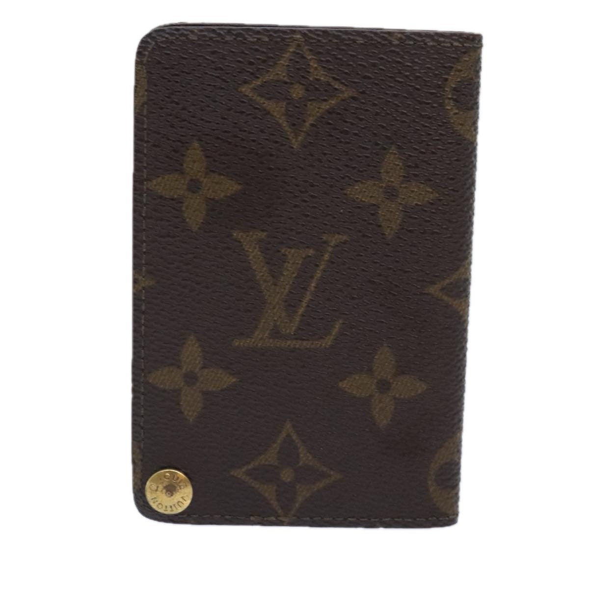 Louis Vuitton Porte Cartes Pression Card Case Monogram Canvas Brown Canvas Card Holders Accessory (Pre-Owned)