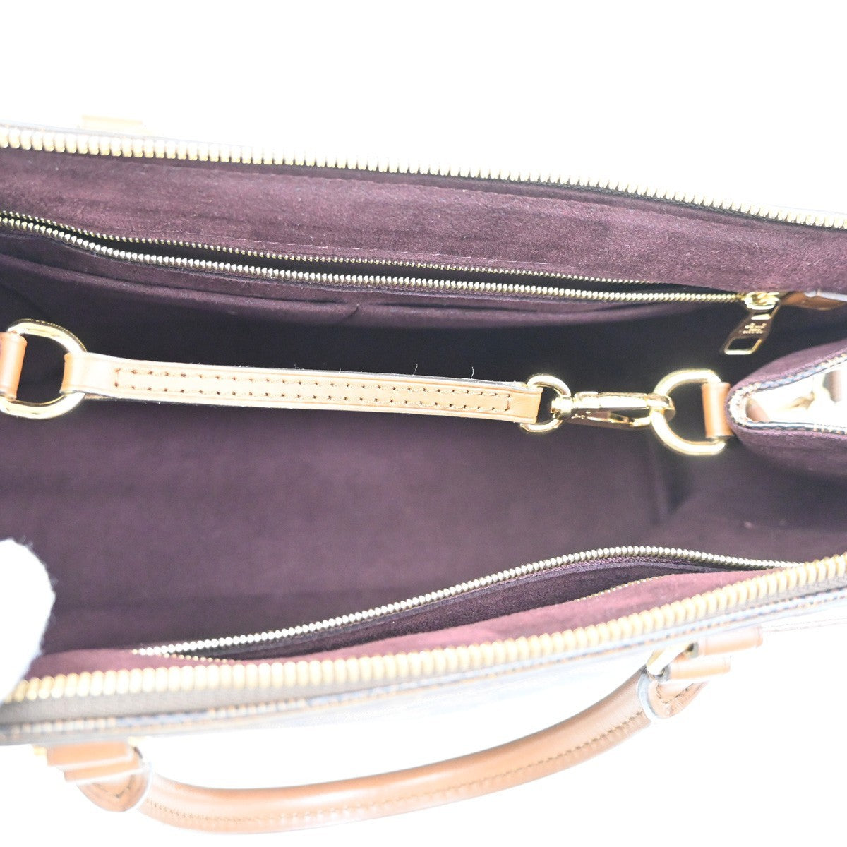 Louis Vuitton Greenwich Bag Damier Brown Leather Handbag (Pre-Owned)