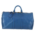 Louis Vuitton Keepall Bag Epi Leather Blue Leather Travel Bag Bag (Pre-Owned)
