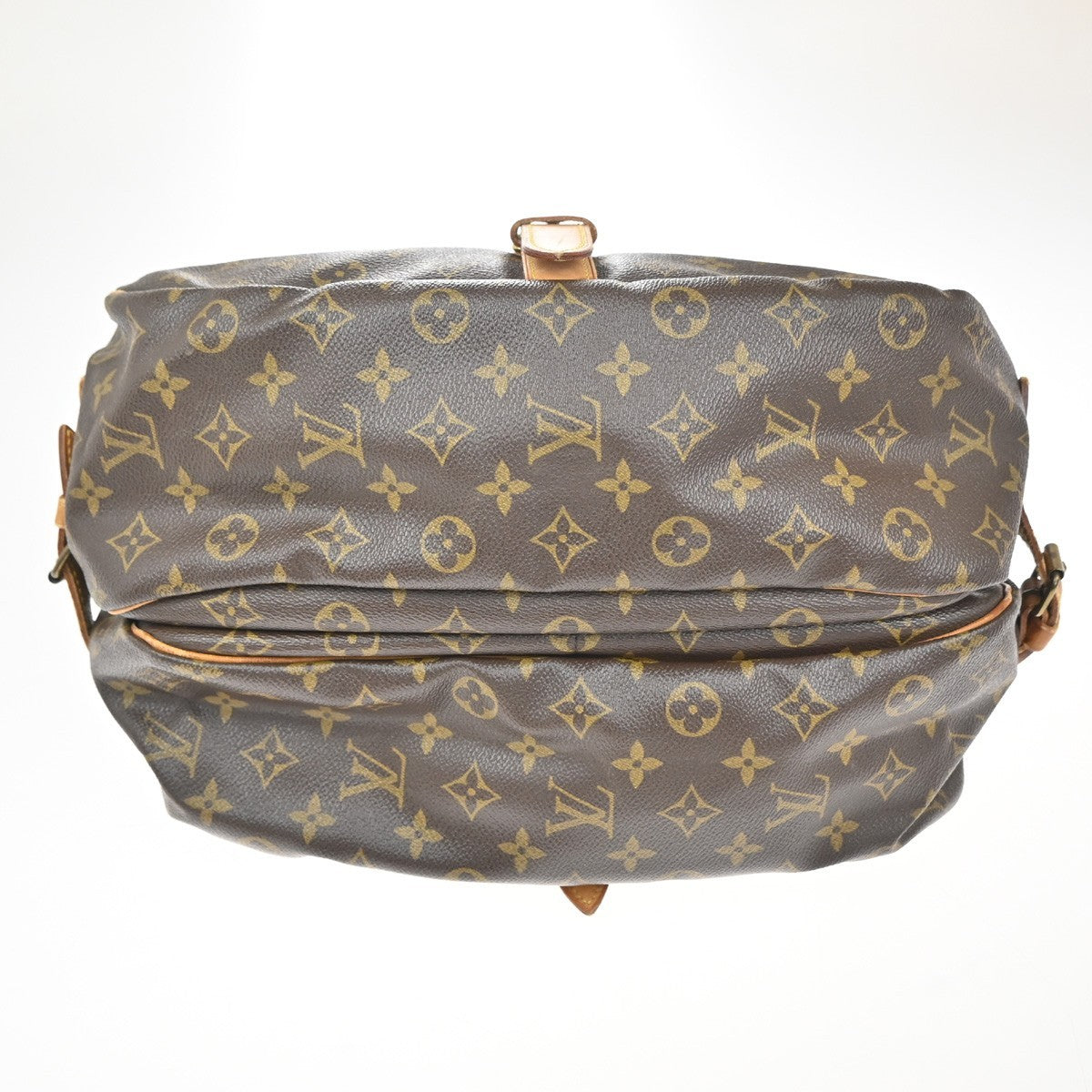 Louis Vuitton Saumur Handbag Monogram Canvas Brown Canvas Shoulder Bag Bag (Pre-Owned)