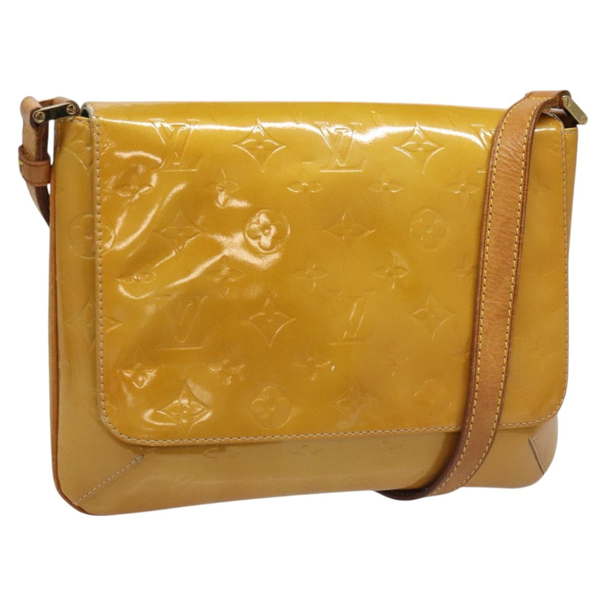 Louis Vuitton Thompson Street Handbag Monogram Vernis Beige Patent_Leather Bag (Pre-Owned)
