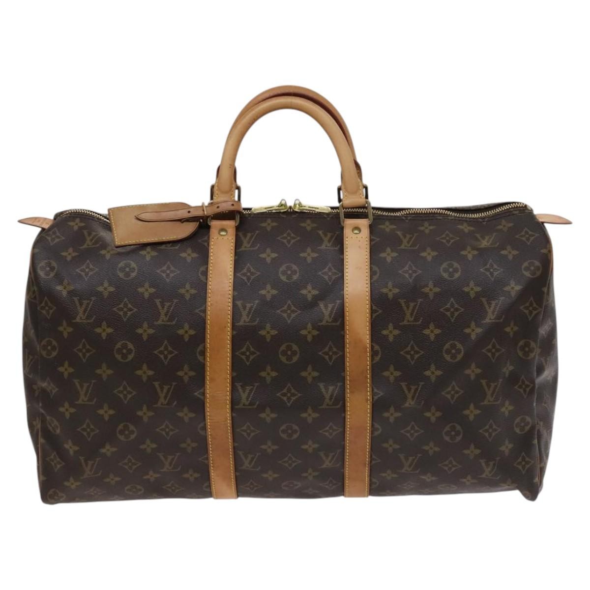 Louis Vuitton Keepall Bag Monogram Canvas Brown Canvas Bag (Pre-Owned)