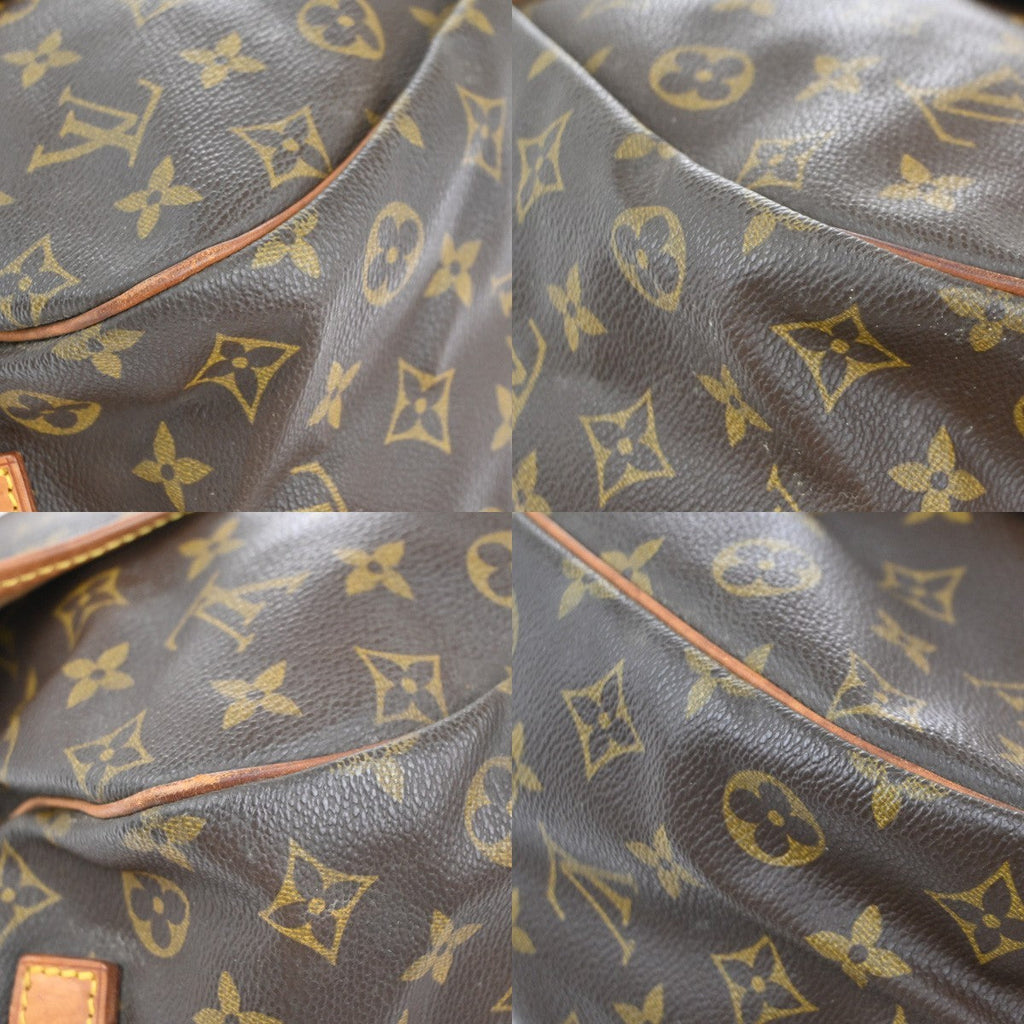 Louis Vuitton Saumur Handbag Monogram Canvas Brown Leather Shoulder Bag Bag (Pre-Owned)