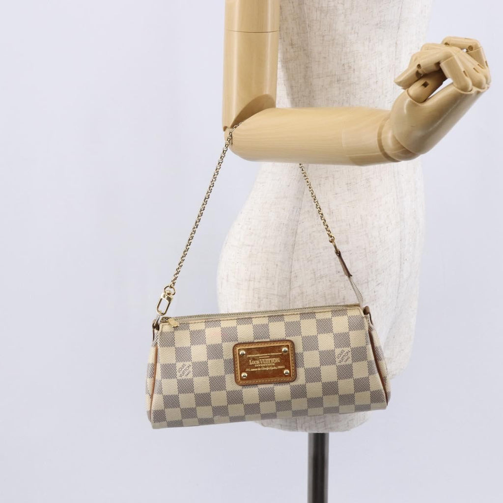 Louis Vuitton Eva Handbag Damier Beige Canvas Bag (Pre-Owned)