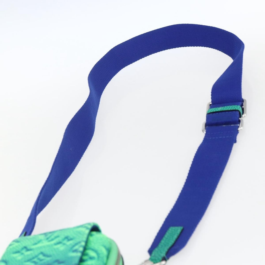 Louis Vuitton Double Phone Pouch Nm Monogram Shadow Leather Green Leather Clutche & Pouche Bag (Pre-Owned)
