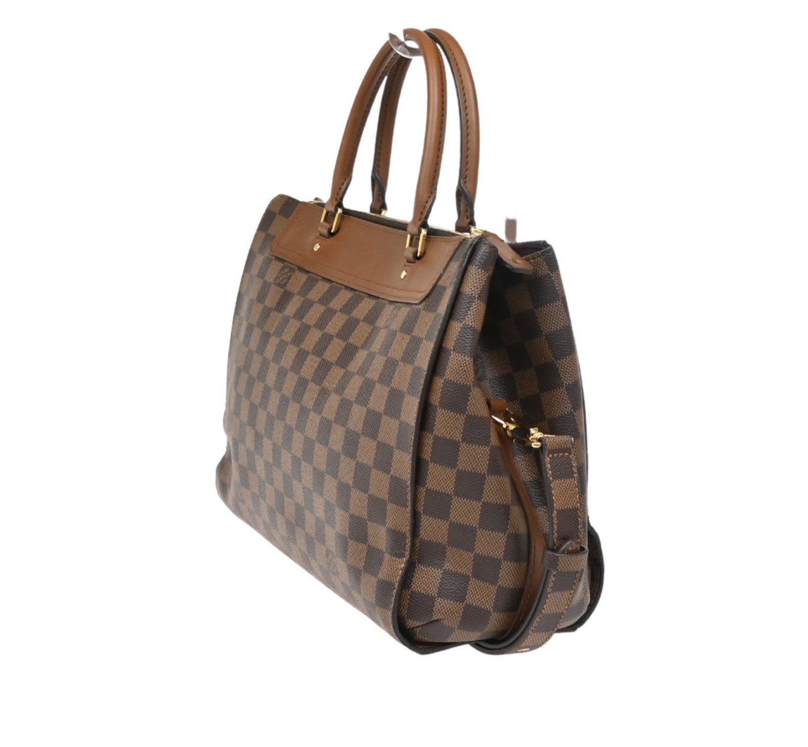 Louis Vuitton Greenwich Bag Damier Brown Leather Handbag (Pre-Owned)