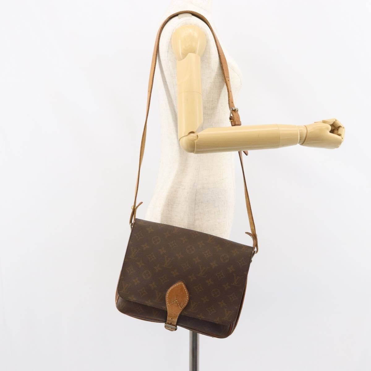 Louis Vuitton Cartouchiere Handbag Monogram Canvas Brown Canvas Shoulder Bag Bag (Pre-Owned)