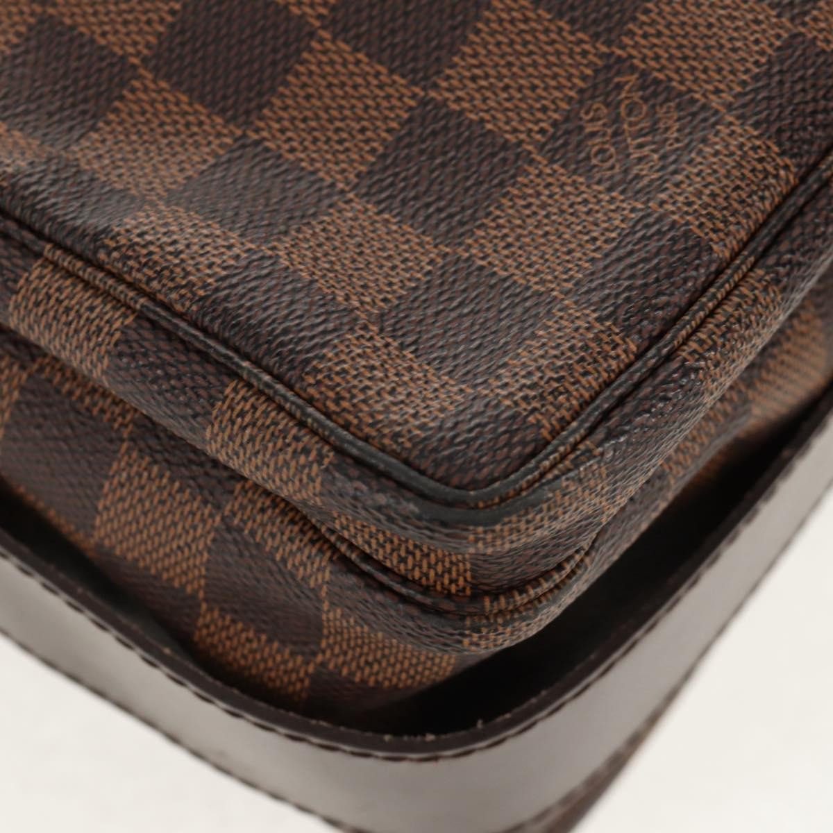 Louis Vuitton Naviglio Handbag Damier Brown Canvas Shoulder Bag Bag (Pre-Owned)