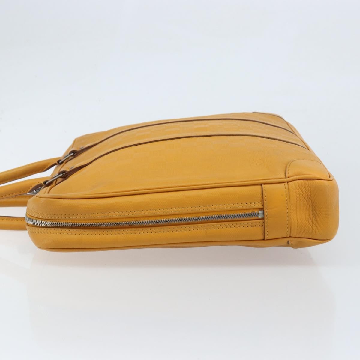 Louis Vuitton Porte-Documents Voyage Briefcase Damier Infini Leather Yellow Leather Briefcase Bag (Pre-Owned)