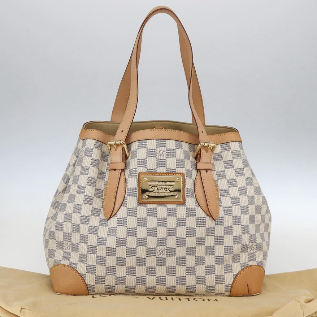 Louis Vuitton Hampstead Handbag Damier White Canvas Tote Bag Bag (Pre-Owned)