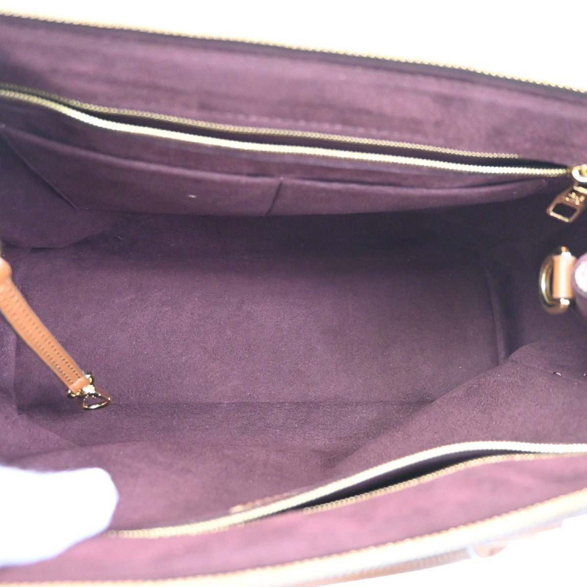 Louis Vuitton Greenwich Bag Damier Brown Leather Handbag (Pre-Owned)