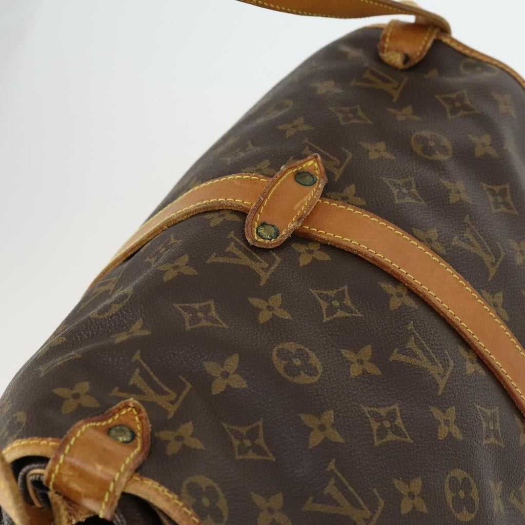 Louis Vuitton Saumur Handbag Monogram Canvas Brown Canvas Shoulder Bag Bag (Pre-Owned)