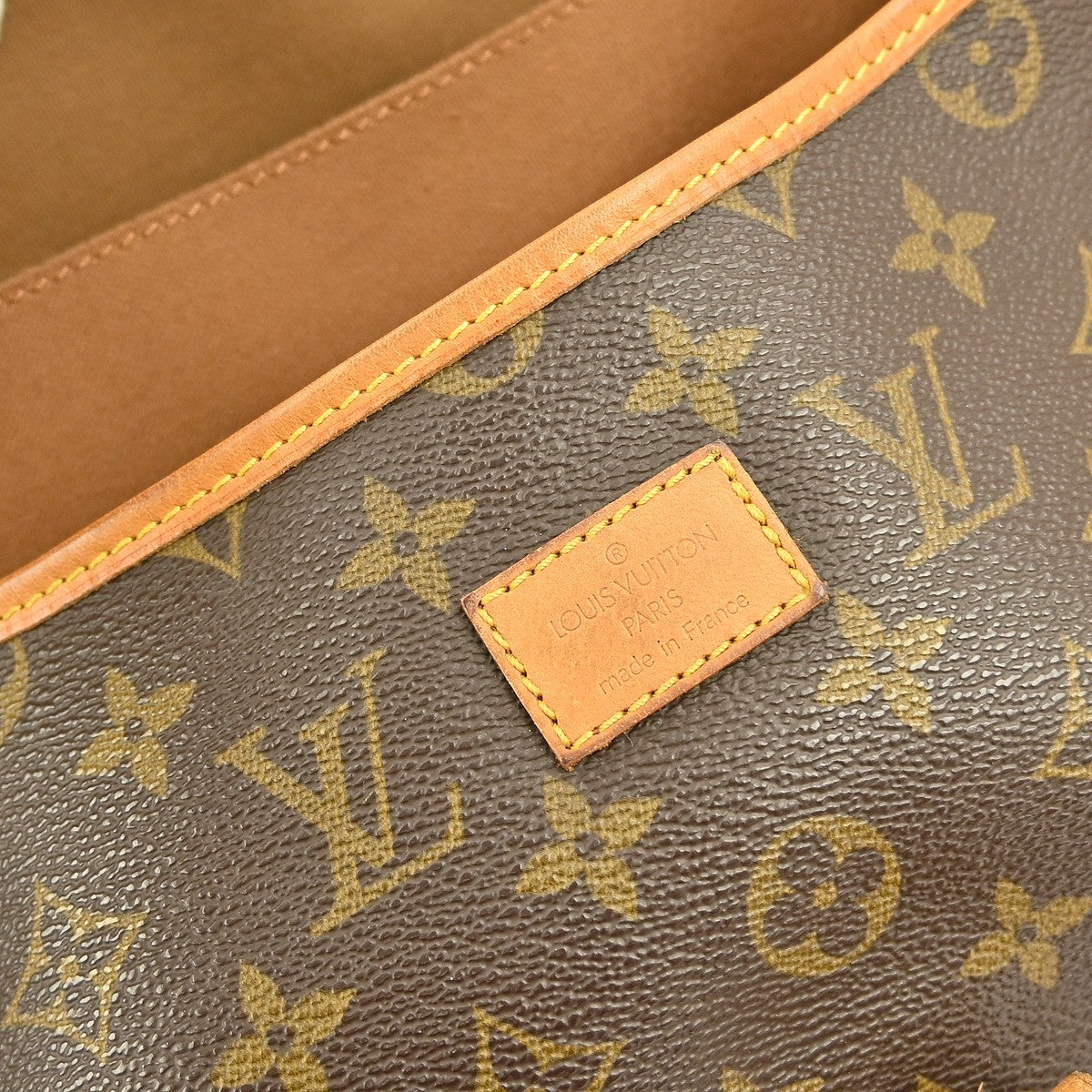 Louis Vuitton Saumur Handbag Monogram Canvas Brown Canvas Shoulder Bag Bag (Pre-Owned)
