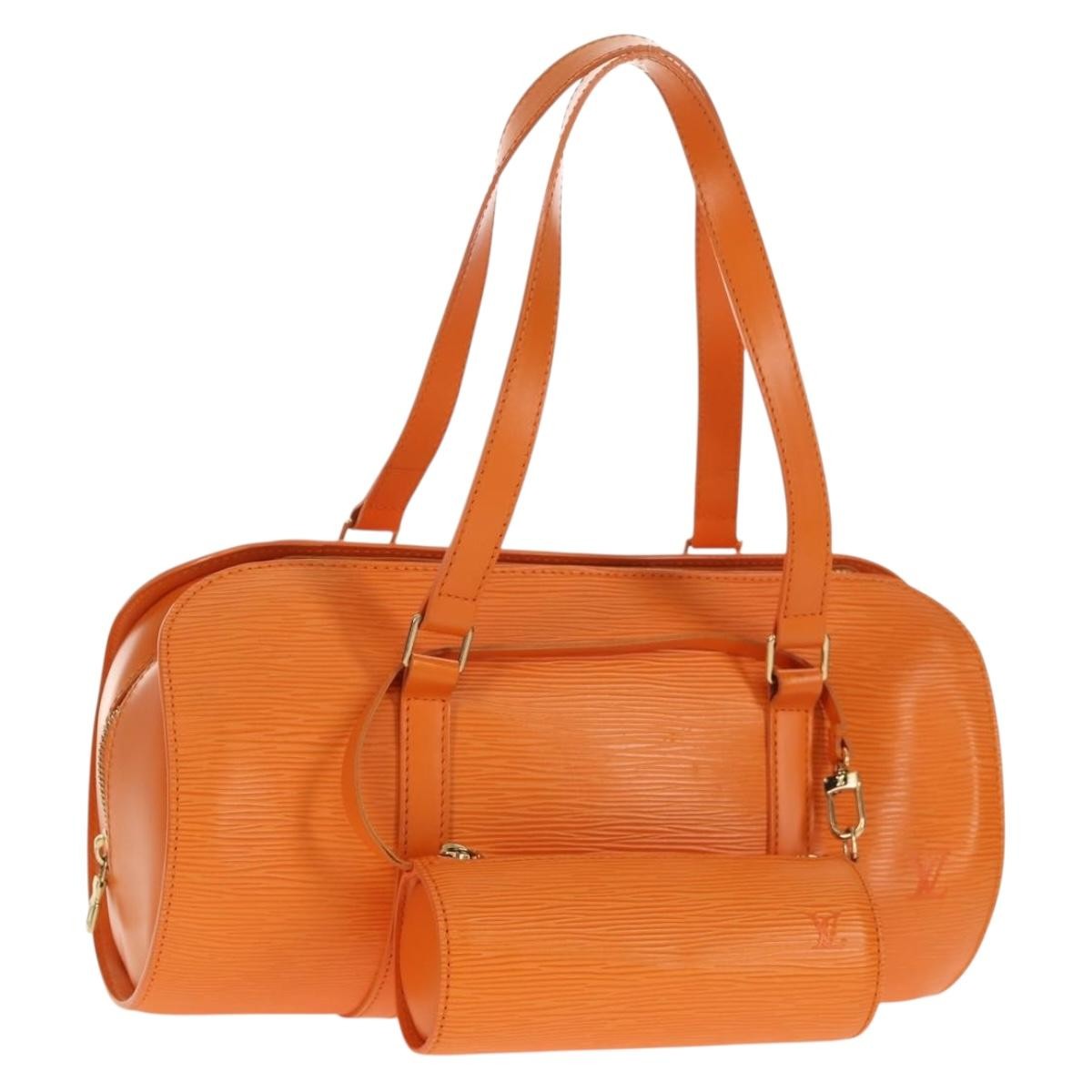 Louis Vuitton Soufflot Handbag Epi Leather Orange Leather Handbag (Pre-Owned)