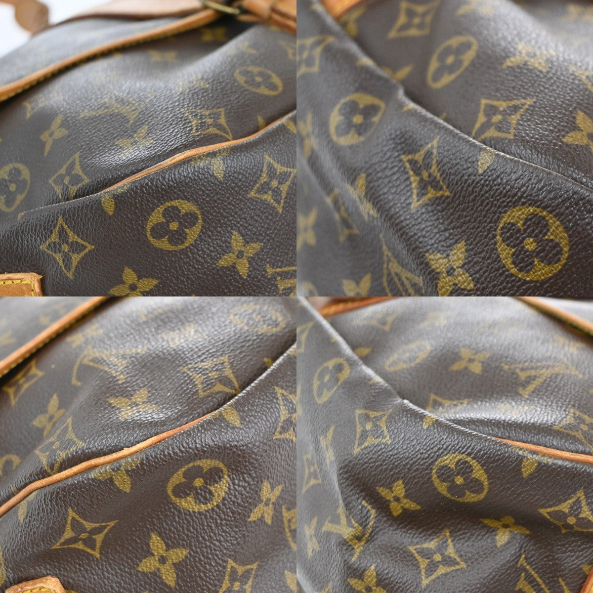 Louis Vuitton Saumur Handbag Monogram Canvas Brown Canvas Shoulder Bag Bag (Pre-Owned)
