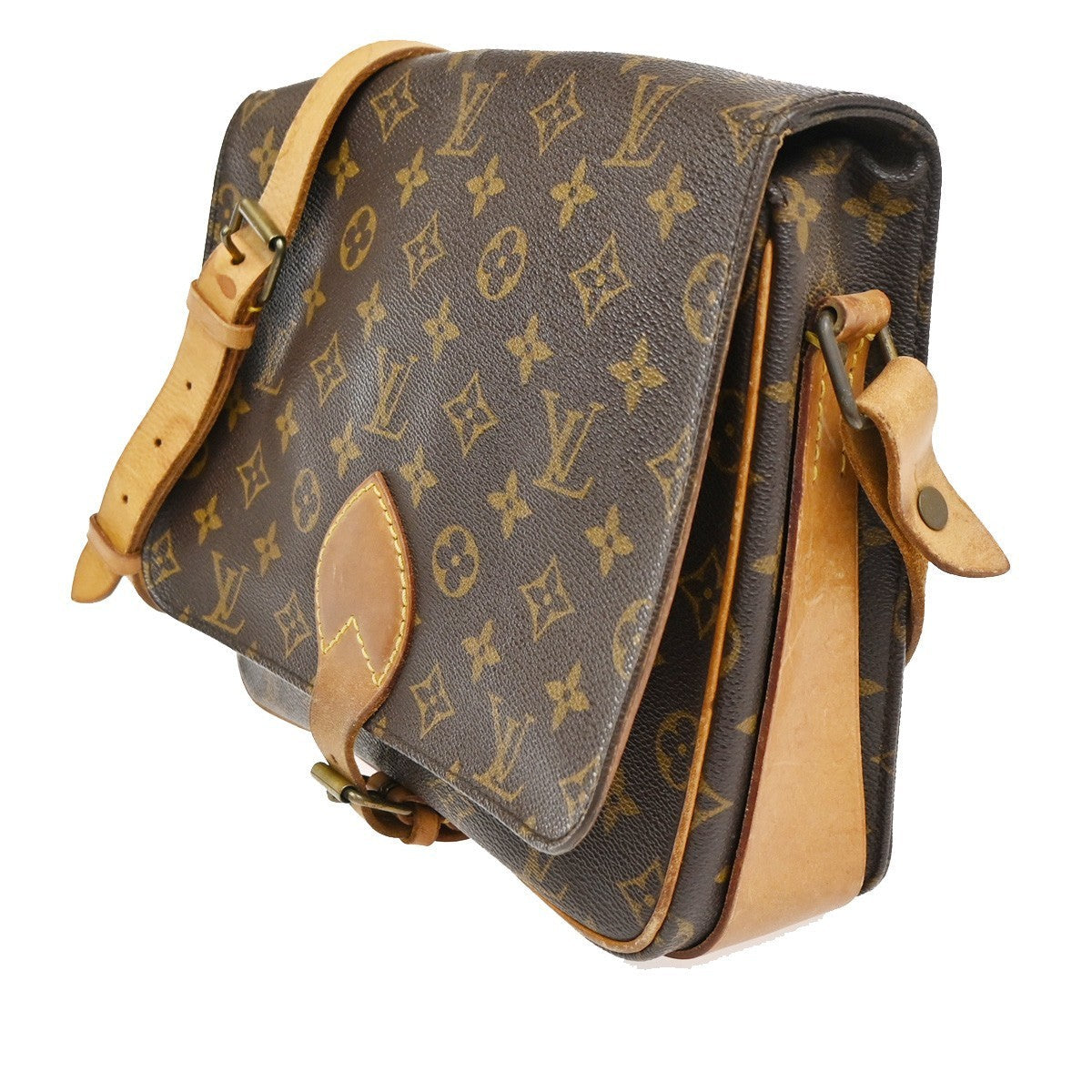 Louis Vuitton Cartouchiere Handbag Monogram Canvas Brown Canvas Shoulder Bag Bag (Pre-Owned)