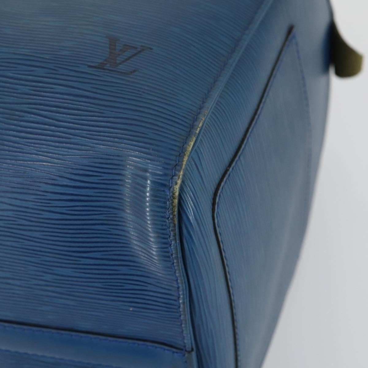 Louis Vuitton Keepall Bag Epi Leather Blue Leather Travel Bag Bag (Pre-Owned)