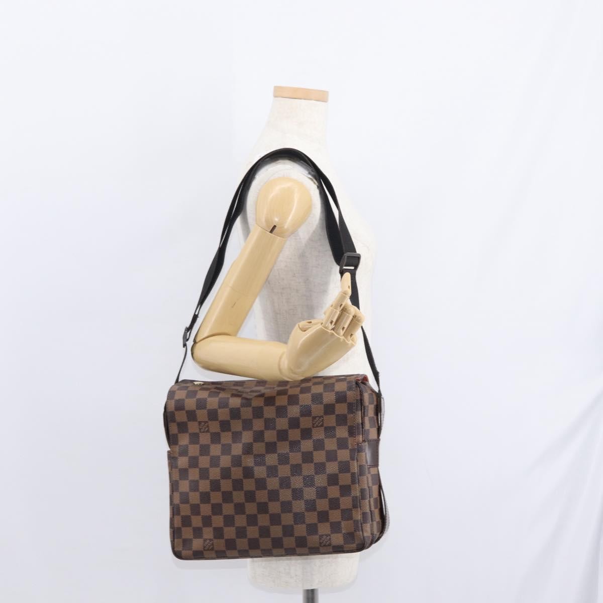 Louis Vuitton Naviglio Handbag Damier Brown Canvas Shoulder Bag Bag (Pre-Owned)