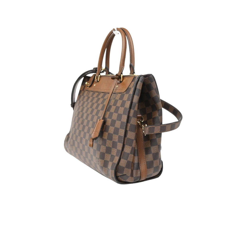 Louis Vuitton Greenwich Bag Damier Brown Leather Handbag (Pre-Owned)