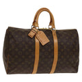 Louis Vuitton Keepall Bag Monogram Canvas Brown Canvas Bag (Pre-Owned)