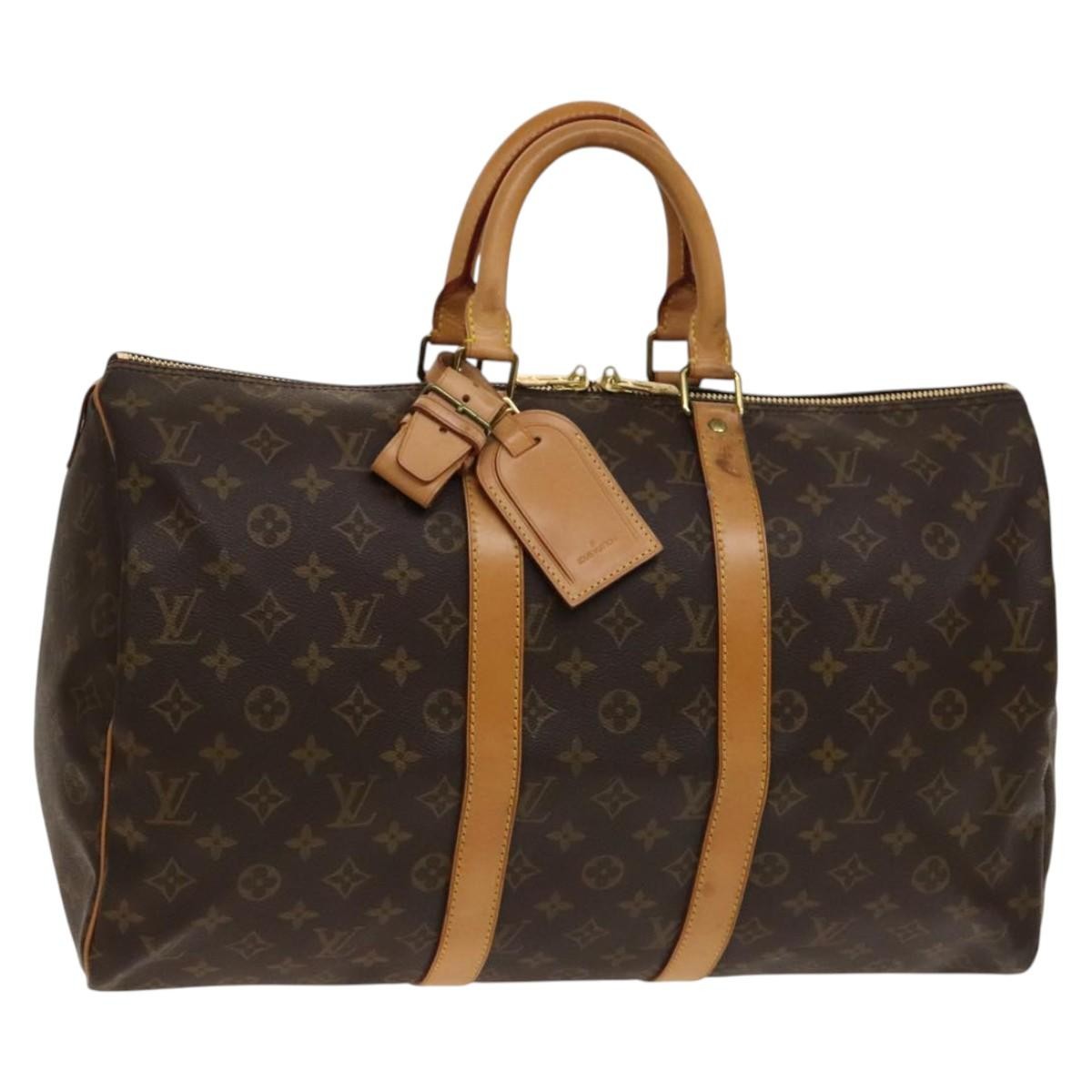 Louis Vuitton Keepall Bag Monogram Canvas Brown Canvas Bag (Pre-Owned)