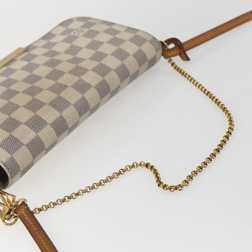 Louis Vuitton Favorite Handbag Damier White Canvas Clutche & Pouche Bag (Pre-Owned)