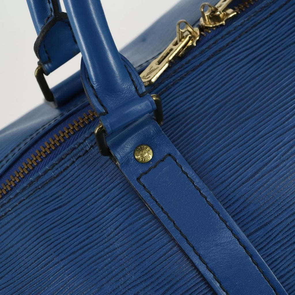Louis Vuitton Keepall Bag Epi Leather Blue Leather Travel Bag Bag (Pre-Owned)