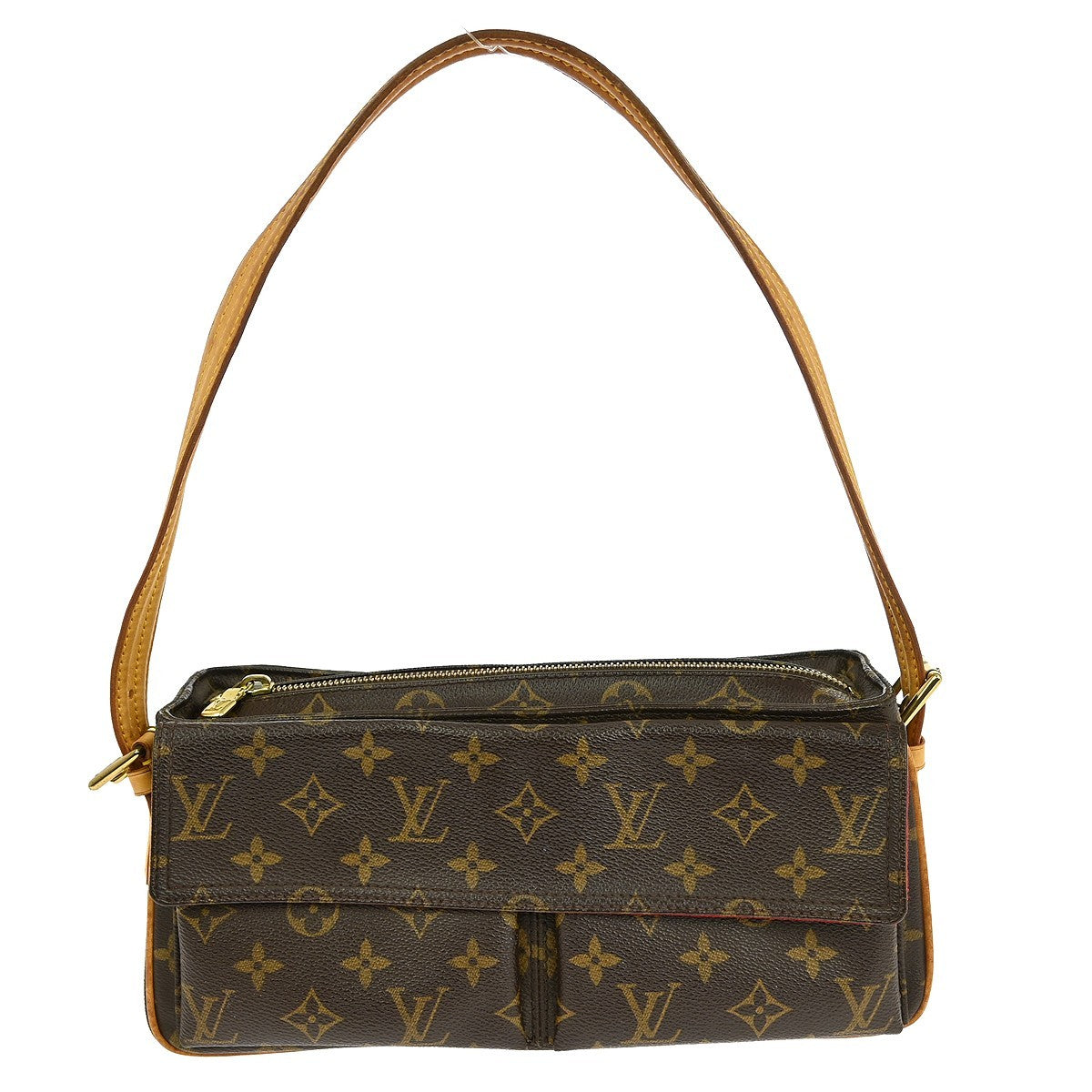 Louis Vuitton Viva Cite Handbag Monogram Canvas Brown Canvas Shoulder Bag Bag (Pre-Owned)