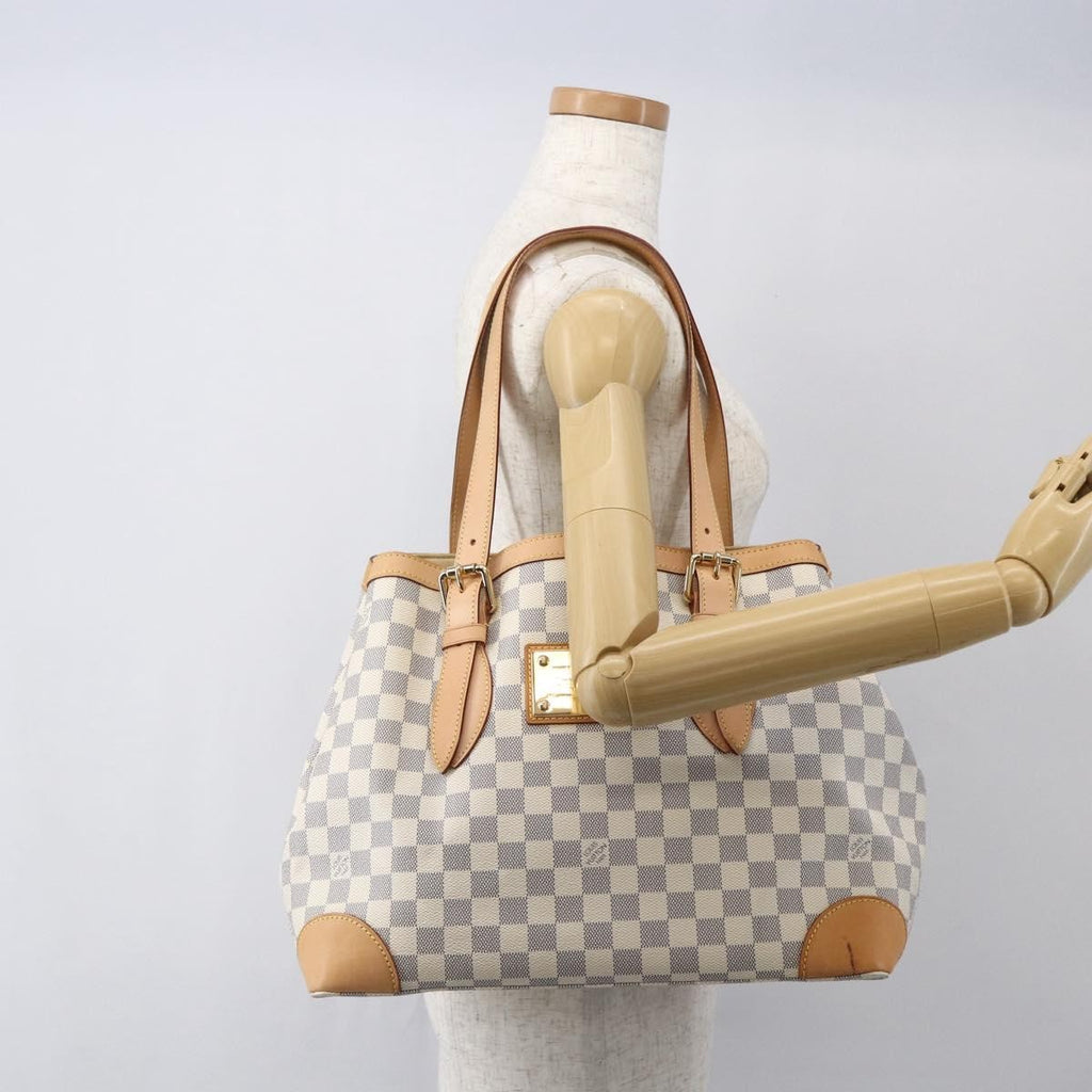 Louis Vuitton Hampstead Handbag Damier White Canvas Tote Bag Bag (Pre-Owned)