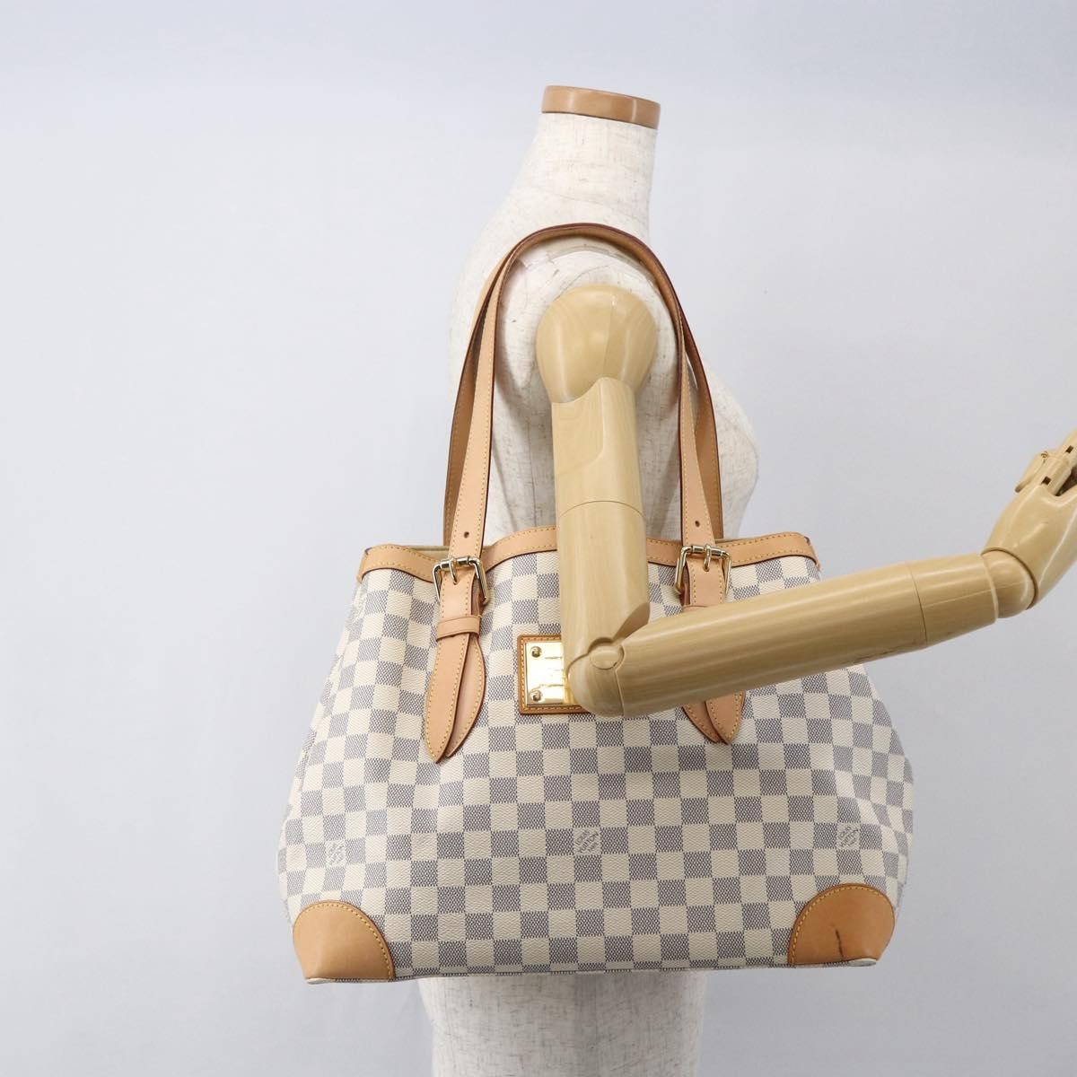 Louis Vuitton Hampstead Handbag Damier White Canvas Tote Bag Bag (Pre-Owned)